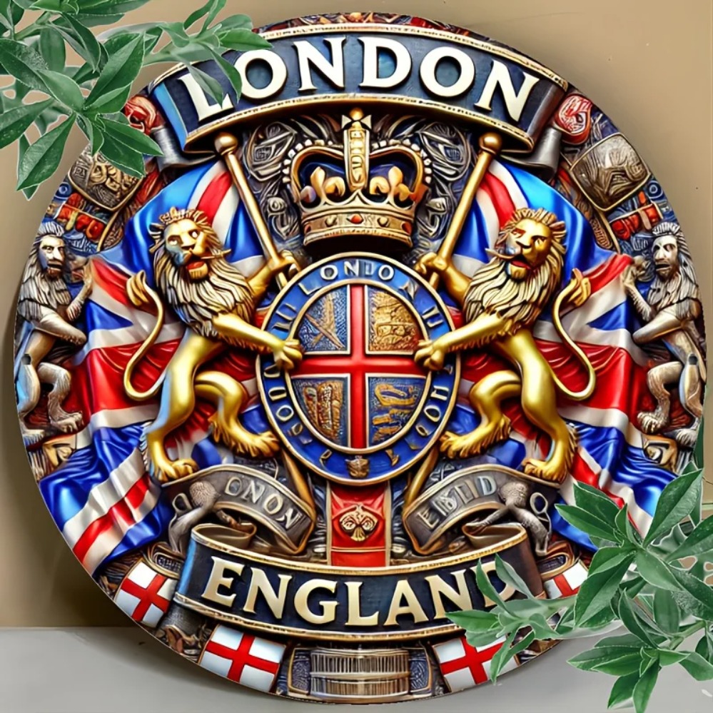 Home Bar Lounge - 'Tudor Heraldry Relic' Enamel Sign–16th Century