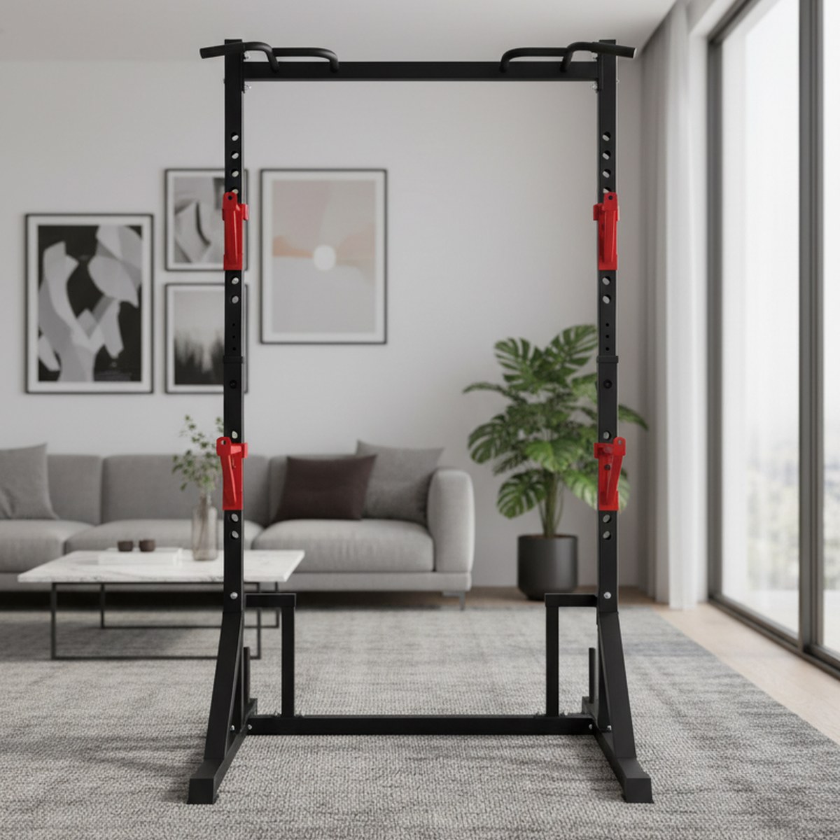 Adjustable Power Rack with Pul - Home Bar And Gym review and price
