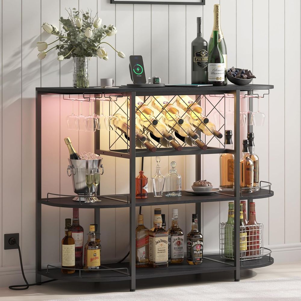 Black 3-Tier Coffee Table with - Home Bar And Kitchen review and price