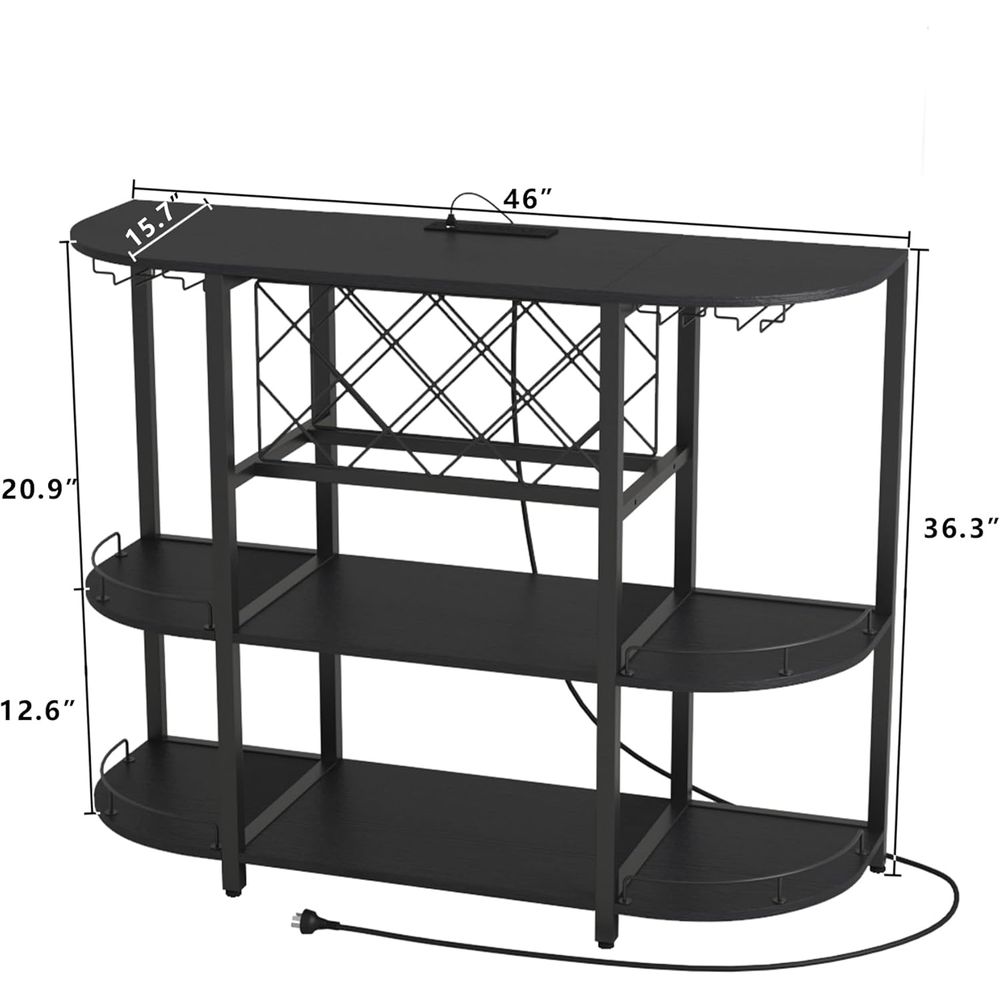 Black 3-Tier Coffee Table with - Home Bar And Kitchen review and price