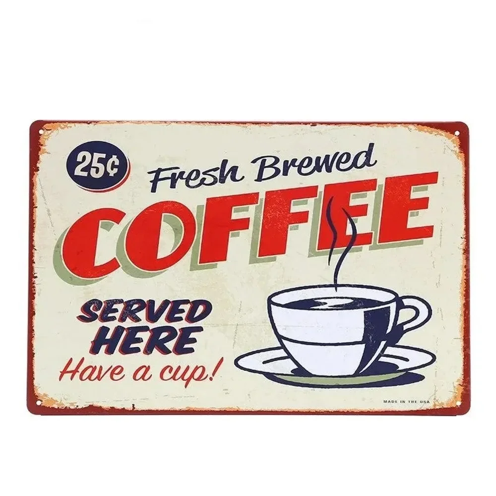 Plaque Metal Signs Drink Coffe - Home Bar And Coffee review and price