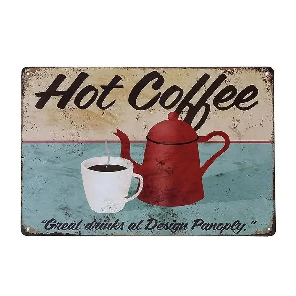 Plaque Metal Signs Drink Coffe - Home Bar And Coffee review and price