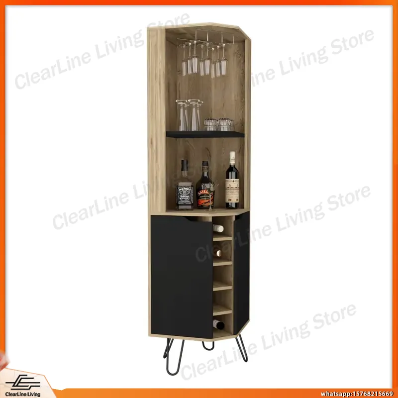 Corner Bar Cabinet with 6 Buil - Home Bar Shelves review and price