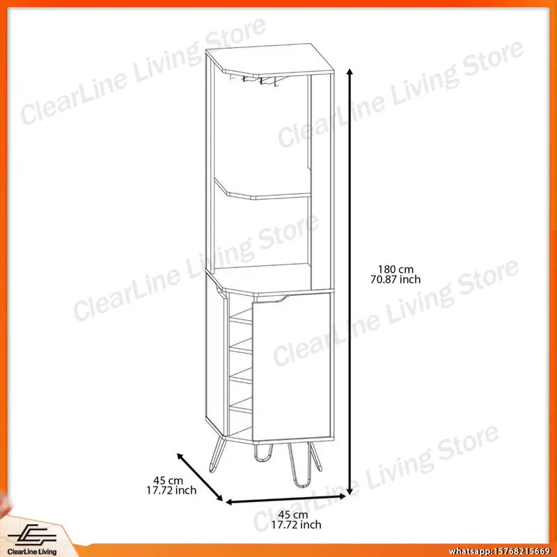 Corner Bar Cabinet with 6 Buil - Home Bar Shelves review and price