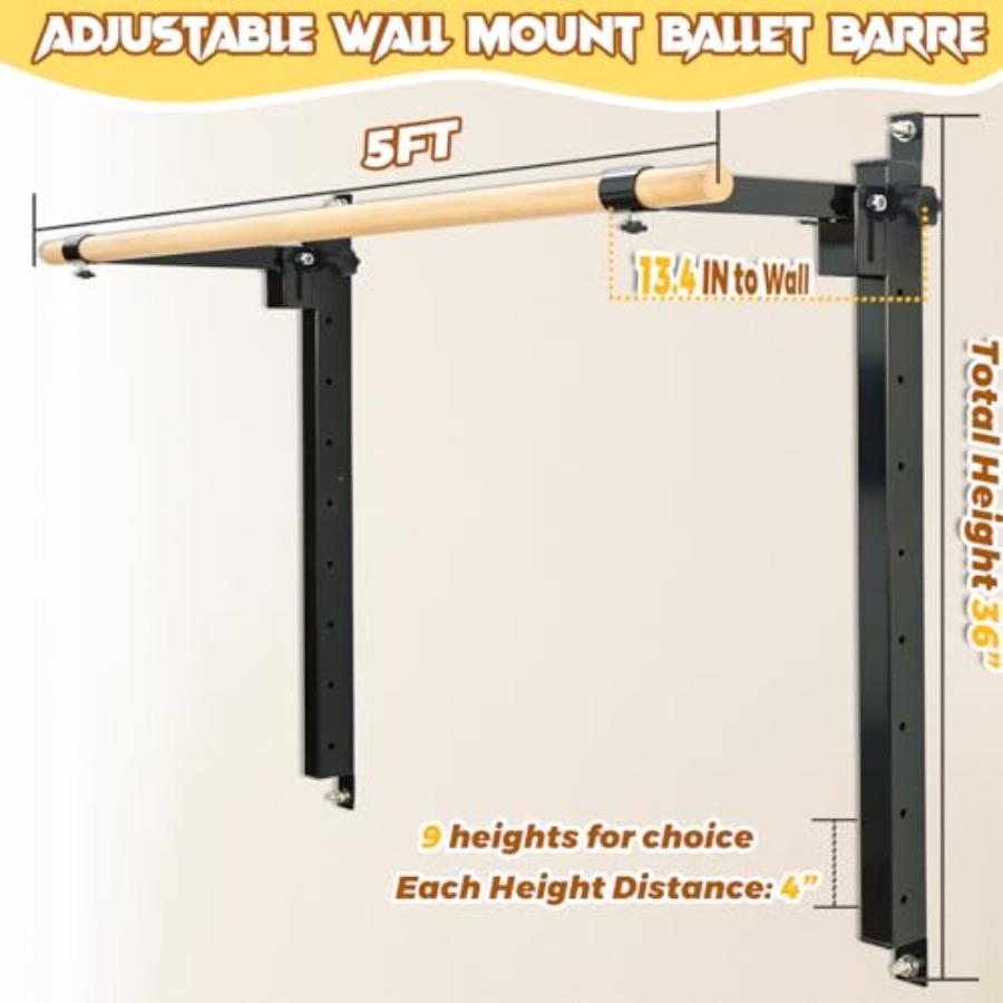 Wall Mounted Ballet Barre 4ft  - Home Bar And Gym review and price