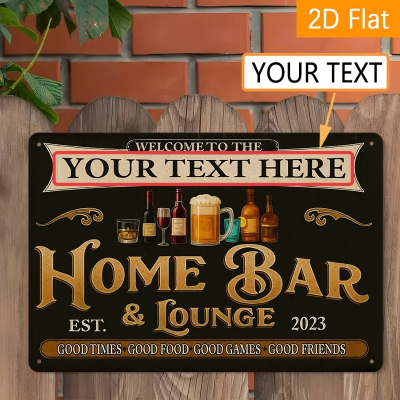 Custom Text Vintage Home Bar & - Home Bar Lounge review and price