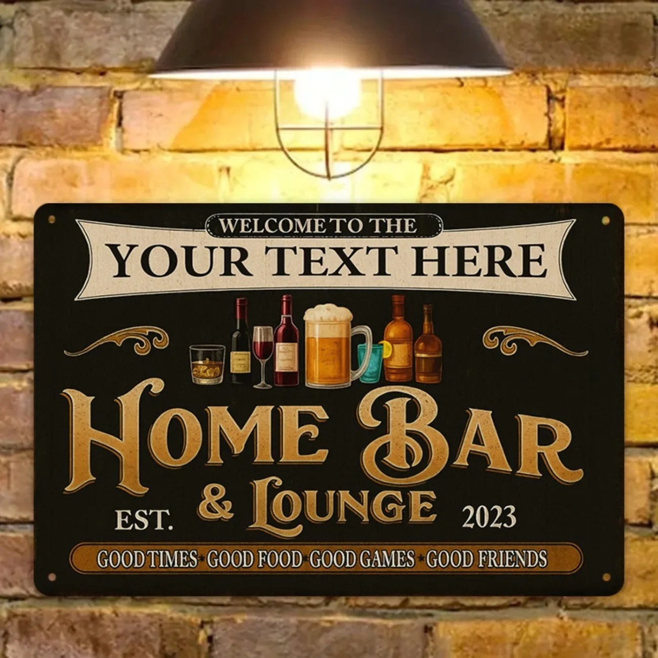 Custom Text Vintage Home Bar & - Home Bar Lounge review and price