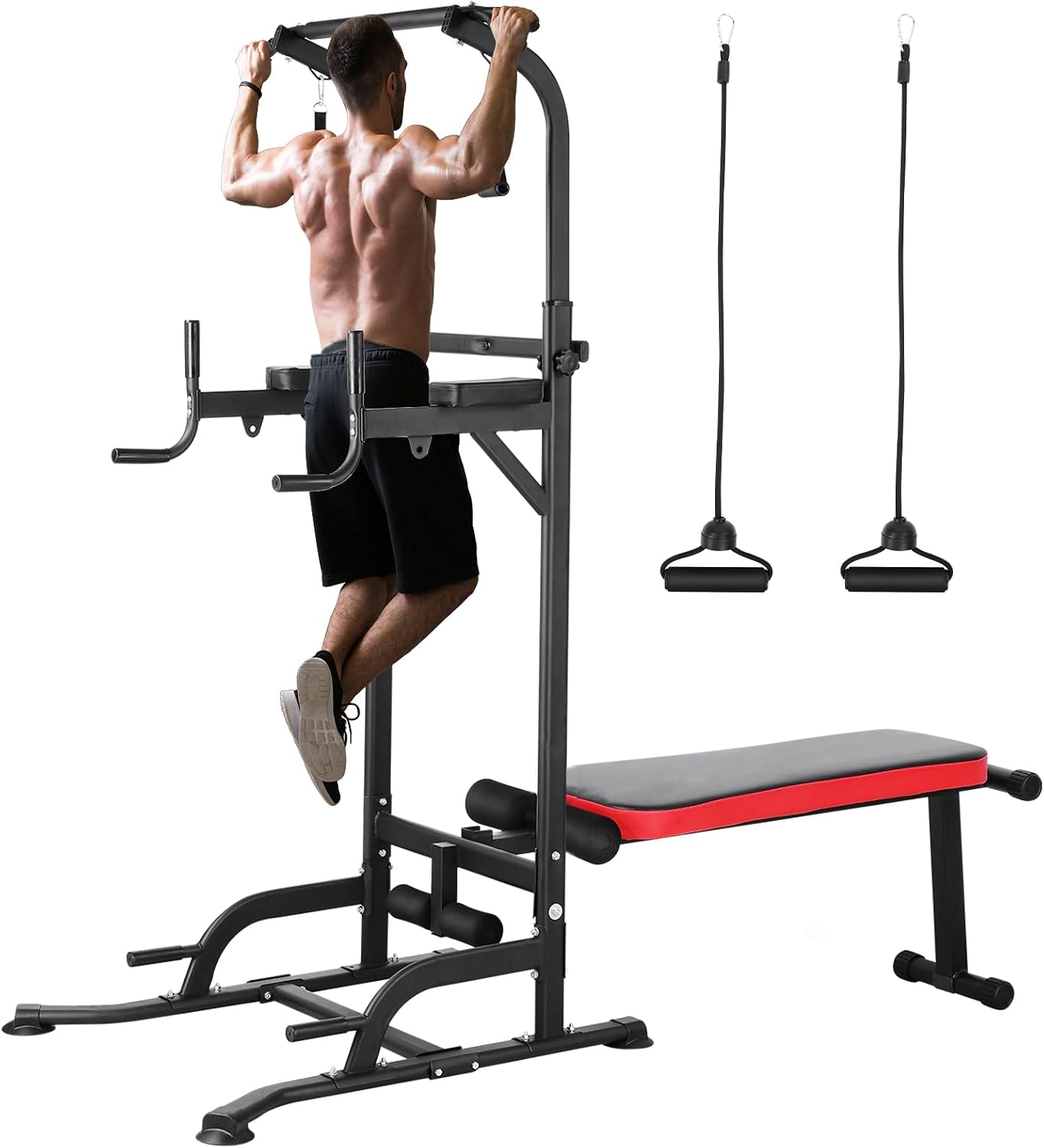 Power Tower with Bench, Pull U - Home Bar And Gym review and price