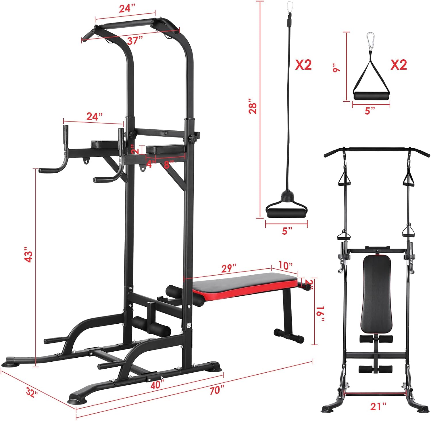 Power Tower with Bench, Pull U - Home Bar And Gym review and price