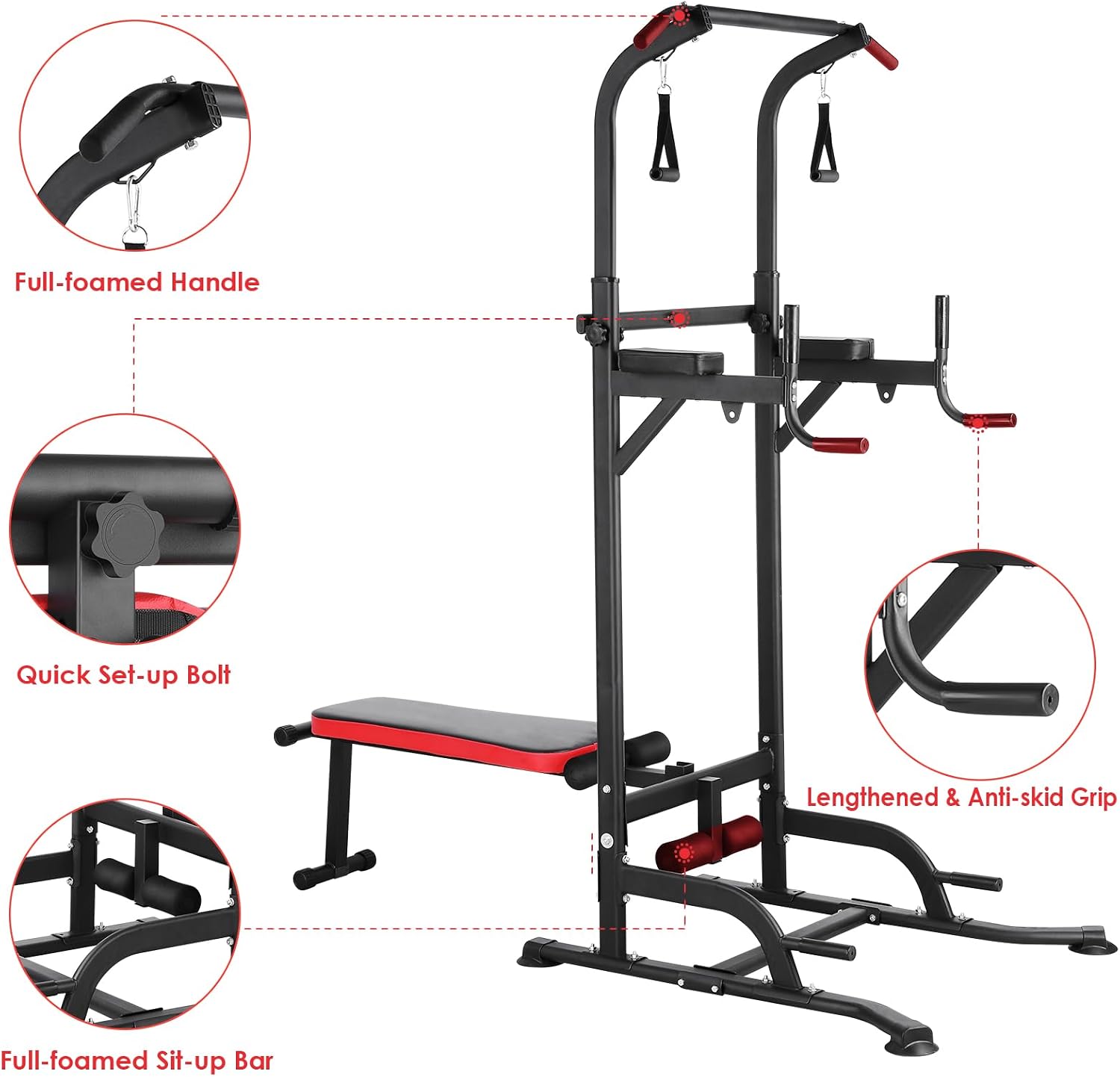 Power Tower with Bench, Pull U - Home Bar And Gym review and price