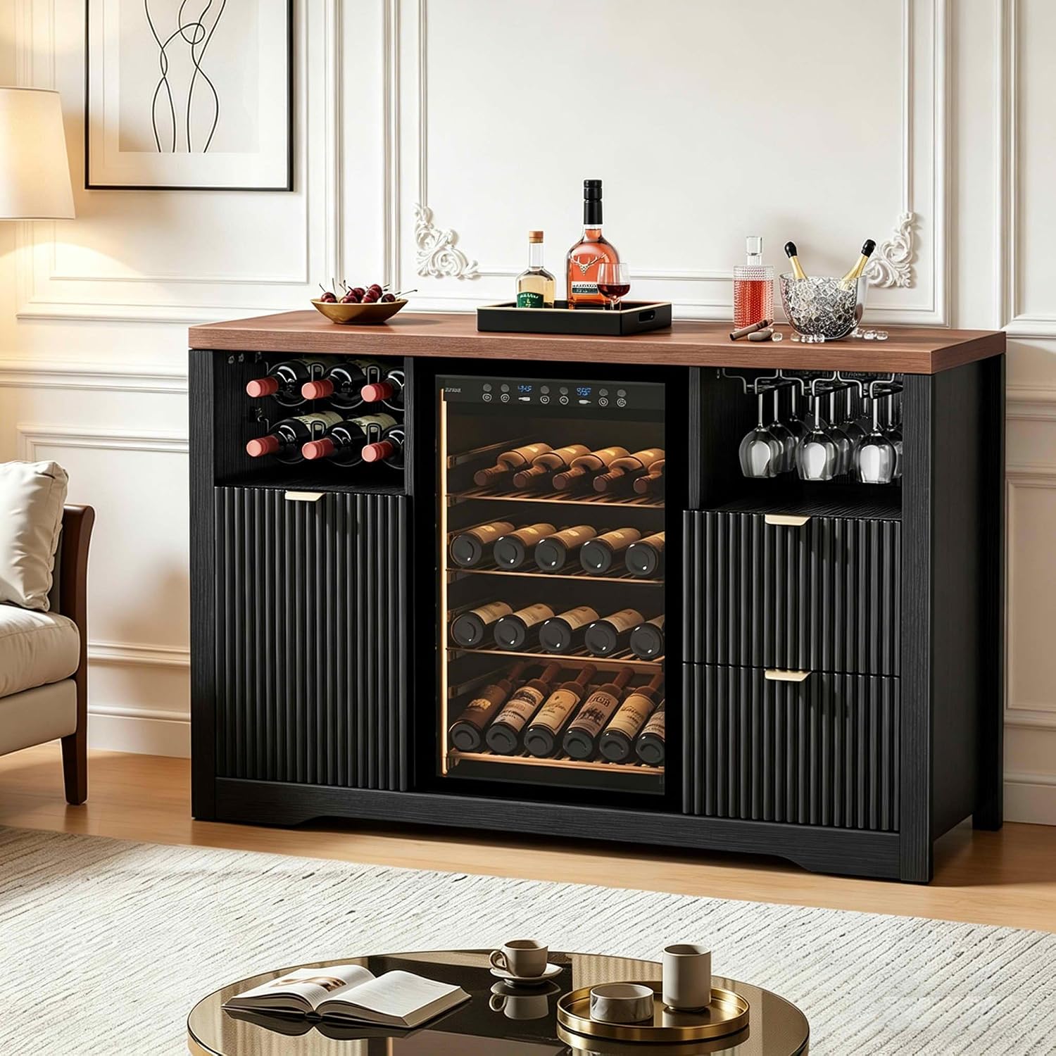 Coffee Bar Cabinet with Mini F - Home Bar And Fridge review and price
