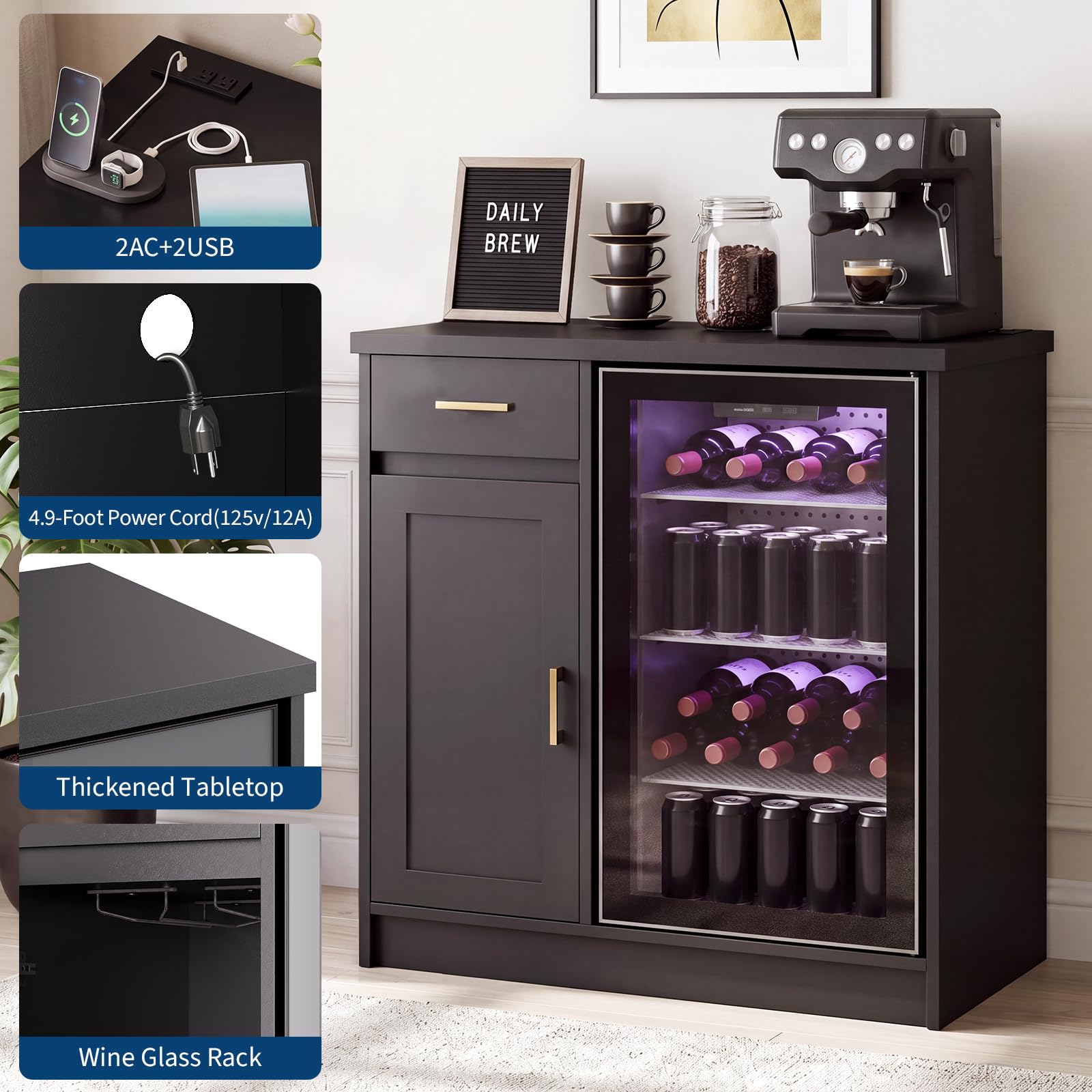 42in Farmhouse Wine Bar Cabine - Home Bar And Fridge review and price