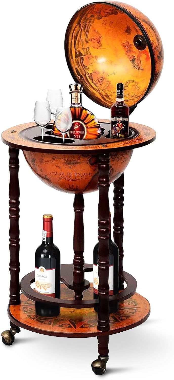 Globe Bar Cart Liquor Bar Cabi - Home Bar Shelves review and price