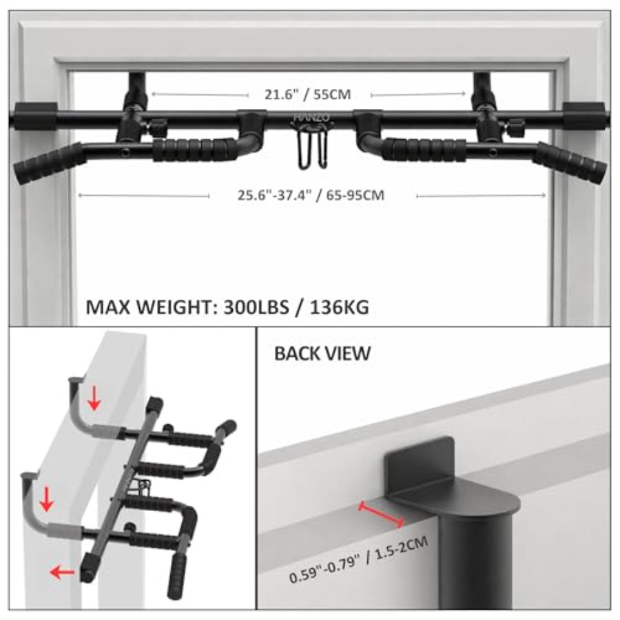 Doorway Pull Up Bar Set with S - Home Bar And Gym review and price